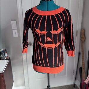 Unique Vintage Black and Orange Pumpkin Sweater